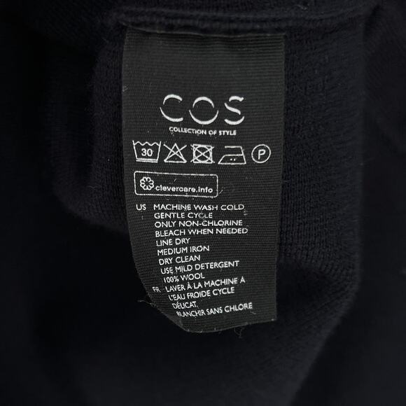 COS A-line Roll Neck Sweater Womens Small Merino Wool Swing Loose Long Sleeve - Picture 8 of 8